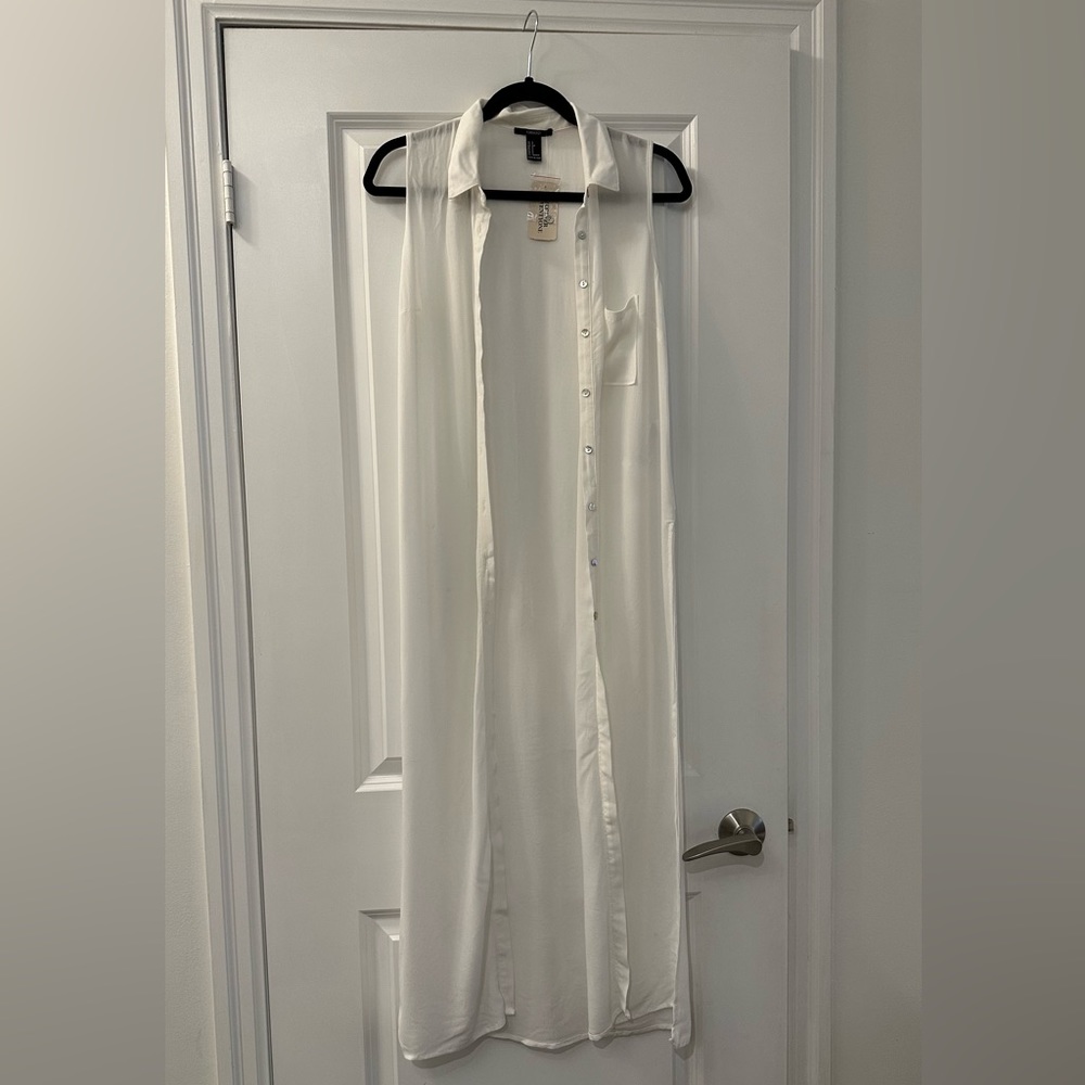 White Long Blouse/Tank Size S